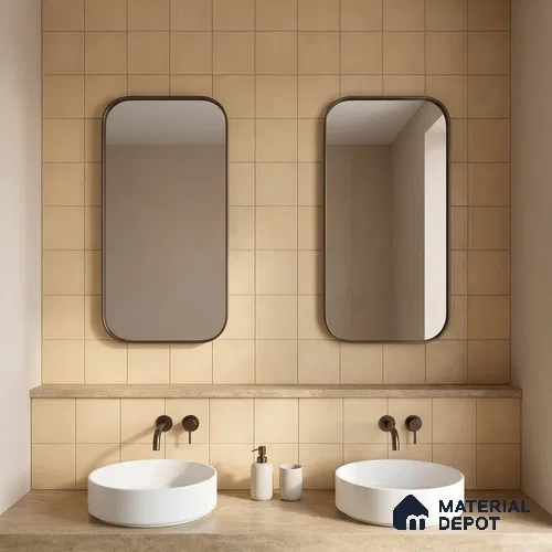 Subway Wall & Floor Tile TL 07615 R Coarse Yellow 8 inch x 8 inch Vitrified Matte Finish - 9 mm | 2 mm Spacer is Mandatory | Please Expect a Slight Variation of Pattern