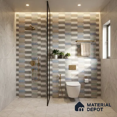Grey Highlighter Wall Tile TL 07617 B  Bursa Decor 2 ft x 1 ft Ceramic Matte Finish - 8 mm (Sample)