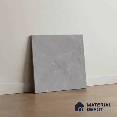 Grey Marble Floor Tile TL 07617 C  Bursa Grey Floor 1 ft x 1 ft Ceramic Matte Finish - 8 mm