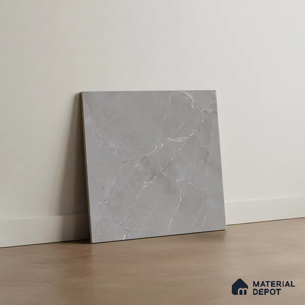 Grey Marble Floor Tile TL 07617 C  Bursa Grey Floor 1 ft x 1 ft Ceramic Matte Finish - 8 mm