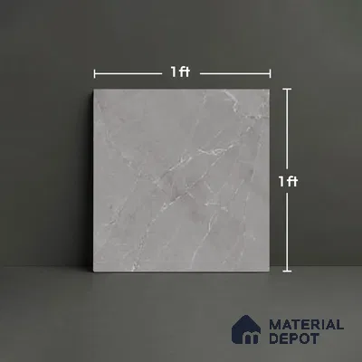 Grey Marble Floor Tile TL 07617 C  Bursa Grey Floor 1 ft x 1 ft Ceramic Matte Finish - 8 mm