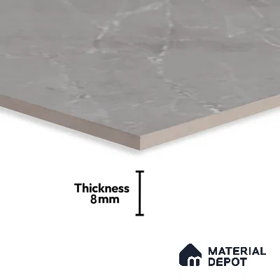 Grey Marble Floor Tile TL 07617 C  Bursa Grey Floor 1 ft x 1 ft Ceramic Matte Finish - 8 mm
