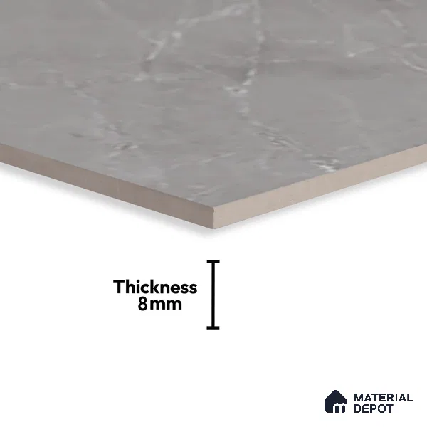 Grey Marble Floor Tile TL 07617 C  Bursa Grey Floor 1 ft x 1 ft Ceramic Matte Finish - 8 mm