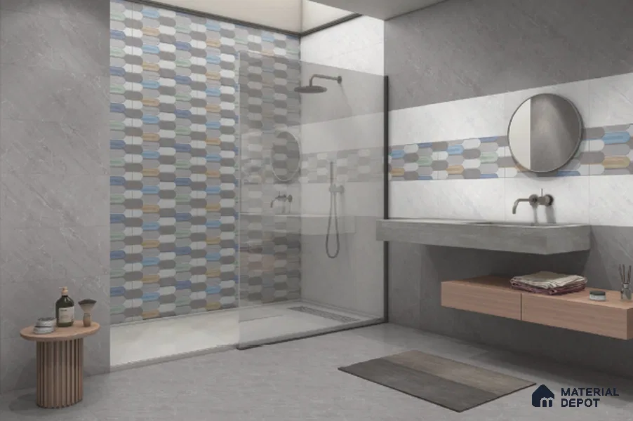 Grey Marble Floor Tile TL 07617 C  Bursa Grey Floor 1 ft x 1 ft Ceramic Matte Finish - 8 mm