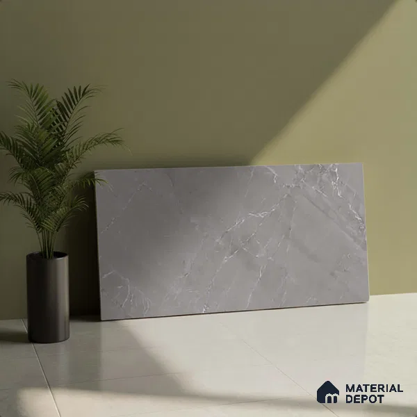 Grey Marble Wall & Floor Tile TL 07617 D Bursa Grey 2 ft x 1 ft Ceramic Matte Finish - 8 mm