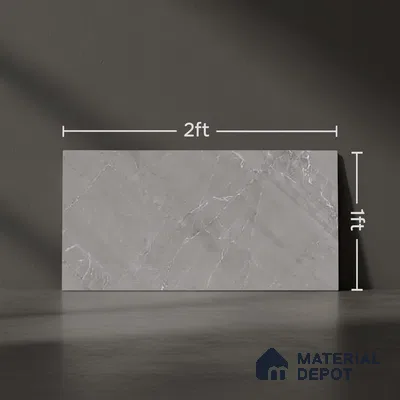 Grey Marble Wall & Floor Tile TL 07617 D  Bursa Grey 2 ft x 1 ft Ceramic Matte Finish - 8 mm