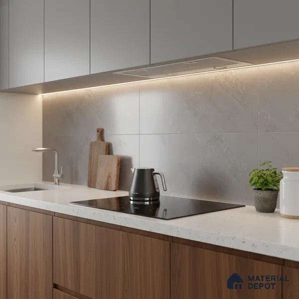 Grey Marble Wall & Floor Tile TL 07617 D Bursa Grey 2 ft x 1 ft Ceramic Matte Finish - 8 mm
