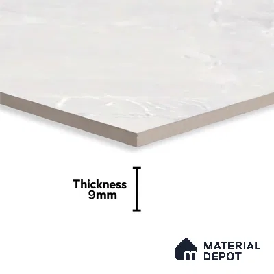Marble Carrara Wall & Floor Tile TL 07617 Off-White 2 ft x 1 ft Matte Finish Ceramic Tile - 8 mm | Suitable For Living Room, Bedroom, Bathroom