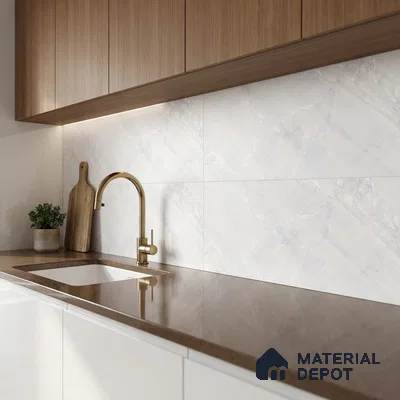 Grey Marble Wall & Floor Tile TL 07617  Bursa Bianco 2 ft x 1 ft Ceramic Matte Finish - 8 mm (Sample)