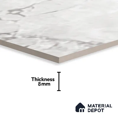 Grey Marble Wall & Floor Tile TL 07618 B  Vasto Bianco 2 ft x 1 ft Ceramic High Gloss Finish - 8 mm