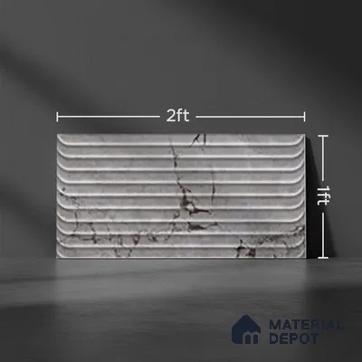 Grey Highlighter Wall Tile TL 07618 C Vasto Grey Decor 2 ft x 1 ft Ceramic High Gloss Finish - 8 mm | Suitable For Kitchen & Bathroom