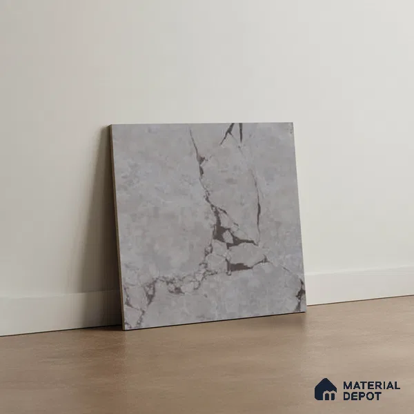 Grey Marble Floor Tile TL 07618 D Vasto Grey Floor 1 ft x 1 ft Ceramic Matte Finish - 8 mm
