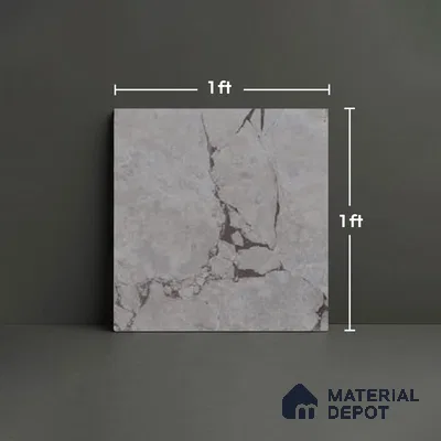 Grey Marble Floor Tile TL 07618 D  Vasto Grey Floor 1 ft x 1 ft Ceramic Matte Finish - 8 mm