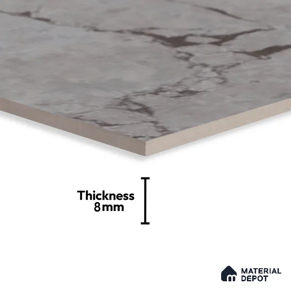 Grey Marble Floor Tile TL 07618 D Vasto Grey Floor 1 ft x 1 ft Ceramic Matte Finish - 8 mm
