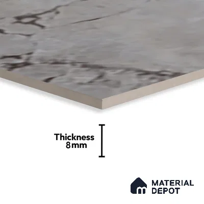 Grey Marble Wall & Floor Tile TL 07618 E  Vasto Grey 2 ft x 1 ft Ceramic High Gloss Finish - 8 mm