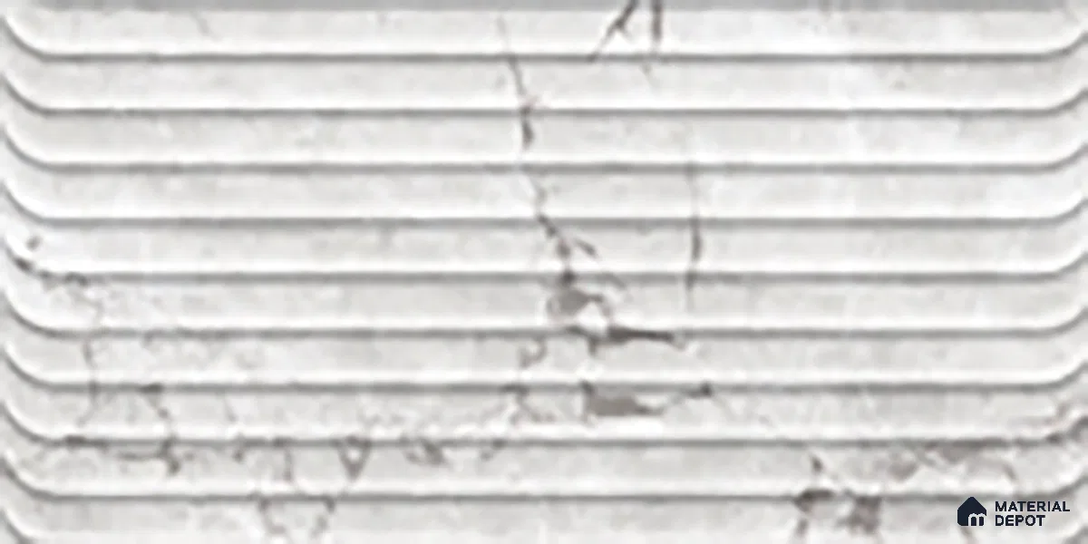 Grey Highlighter Wall Tile TL 07618 Vasto Bianco Decor 2 ft x 1 ft Ceramic High Gloss Finish - 8 mm | Suitable For Kitchen & Bathroom