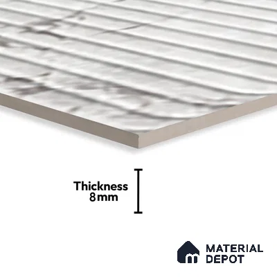 Grey Highlighter Wall Tile TL 07618 Vasto Bianco Decor 2 ft x 1 ft Ceramic High Gloss Finish - 8 mm | Suitable For Kitchen & Bathroom