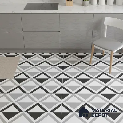 Geometric Look Floor & Wall Tile TL 07619 Crystal Prism 2 ft x 2 ft Rustic Carving Matte Finish Vitrified Tile - 9 mm |  Suitable For Living Room, Bedroom, Bathroom, Kitchen & Dining | Please Expect a Slight Variation of Pattern (Sample)