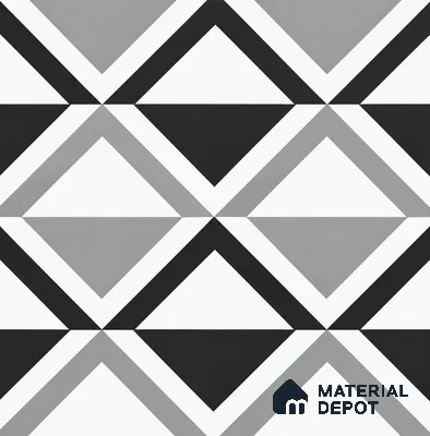 Moroccan Look Floor & Wall Tile TL 07619 Prism Monochrome 2 ft x 2 ft Rustic Carving Matte Finish Vitrified Tile - 9 mm | Suitable For Kitchen, Bathroom, Dining Area | Please Expect a Slight Variation of Pattern