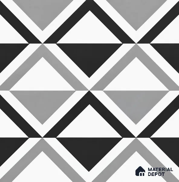 Moroccan Look Floor & Wall Tile TL 07619 Prism Monochrome 2 ft x 2 ft Rustic Carving Matte Finish Vitrified Tile - 9 mm | Suitable For Kitchen, Bathroom, Dining Area | Please Expect a Slight Variation of Pattern