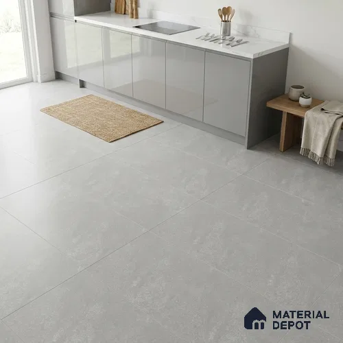 Stone Floor Tile TL 11016 Interno Gris 2 ft x 2 ft Matte Finish Vitrified Tile - 9 mm | 4 Random Design  | Suitable For Bathroom, Terrace & Balcony