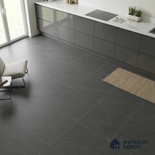Stone Floor Tile TL 11016 D Interno Antracite 2 ft x 2 ft Matte Finish Vitrified Tile - 9 mm | 4 Random Design | Suitable For Bathroom, Terrace & Balcony