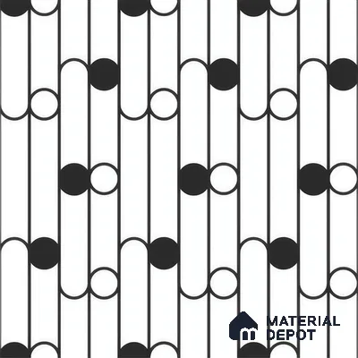 Moroccan Floor & Wall Tile TL 07627 Monochrome Artline Noir 1 ft x 1 ft Matte Finish Vitrified Tile - 9 mm | Suitable For Bathroom, Kitchen, Entryway | Please Expect a Slight Variation of Pattern