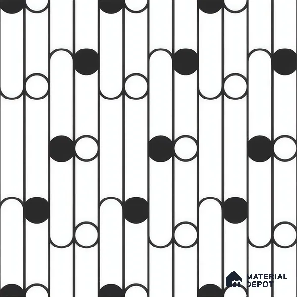 Moroccan Floor & Wall Tile TL 07627 Monochrome Artline Noir 1 ft x 1 ft Matte Finish Vitrified Tile - 9 mm | Suitable For Bathroom, Kitchen, Entryway | Please Expect a Slight Variation of Pattern