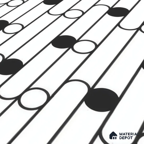 Moroccan Floor & Wall Tile TL 07627 Monochrome Artline Noir 1 ft x 1 ft Matte Finish Vitrified Tile - 9 mm | Suitable For Bathroom, Kitchen, Entryway | Please Expect a Slight Variation of Pattern