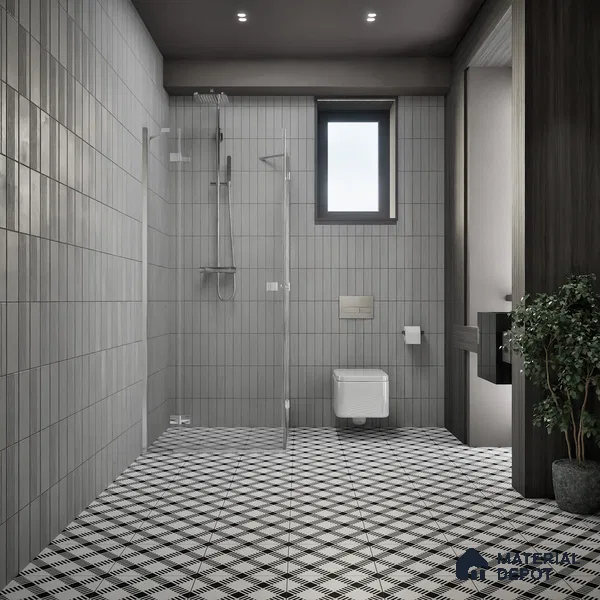 Moroccan Floor & Wall Tile TL 07628 Monochrome Matrix 1 ft x 1 ft Matte Finish Vitrified Tile - 9 mm | Suitable For Bathroom, Kitchen, Entryway | Please Expect a Slight Variation of Pattern