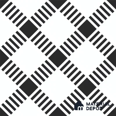 Moroccan Floor & Wall Tile TL 07628 Monochrome Matrix 1 ft x 1 ft Matte Finish Vitrified Tile - 9 mm | Suitable For Bathroom, Kitchen, Entryway | Please Expect a Slight Variation of Pattern