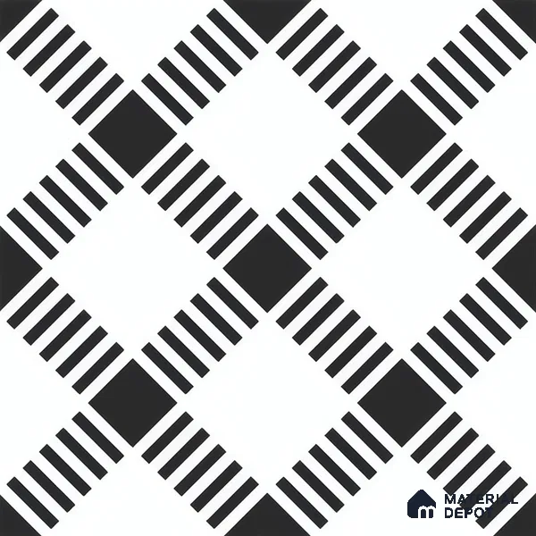 Moroccan Floor & Wall Tile TL 07628 Monochrome Matrix 1 ft x 1 ft Matte Finish Vitrified Tile - 9 mm | Suitable For Bathroom, Kitchen, Entryway | Please Expect a Slight Variation of Pattern