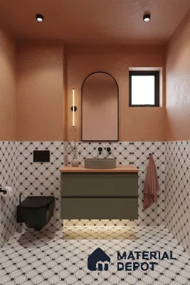 Moroccan Floor & Wall Tile TL 07629 Star Lattice 1 ft x 1 ft Matte Finish Vitrified Tile - 9 mm | Suitable For Bathroom, Kitchen, Living Area | Please Expect a Slight Variation of Pattern (Sample)