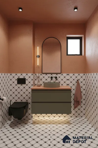 Moroccan Floor & Wall Tile TL 07629 Star Lattice 1 ft x 1 ft Matte Finish Vitrified Tile - 9 mm | Suitable For Bathroom, Kitchen, Living Area | Please Expect a Slight Variation of Pattern (Sample)