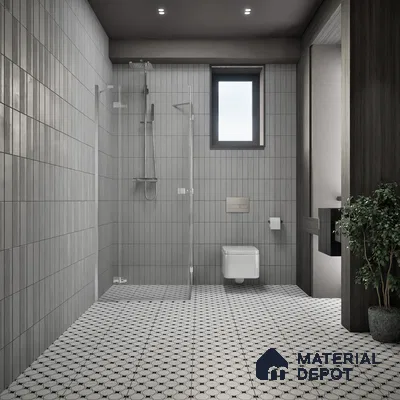 Moroccan Floor & Wall Tile TL 07629 Monochrome Star Lattice 1 ft x 1 ft Matte Finish Vitrified Tile - 9 mm | Suitable For Bathroom, Kitchen, Entryway | Please Expect a Slight Variation of Pattern