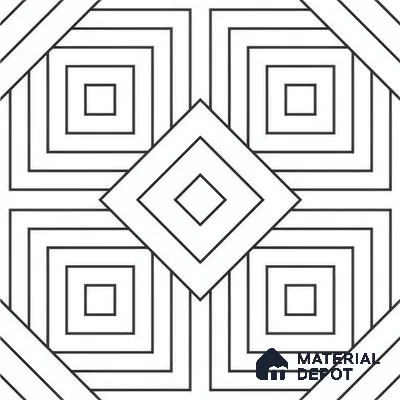 Moroccan Floor & Wall Tile TL 07632 Monochrome Optic Frame 1 ft x 1 ft Matte Finish Vitrified Tile - 9 mm | Suitable For Bathroom, Kitchen, Entryway | Please Expect a Slight Variation of Pattern