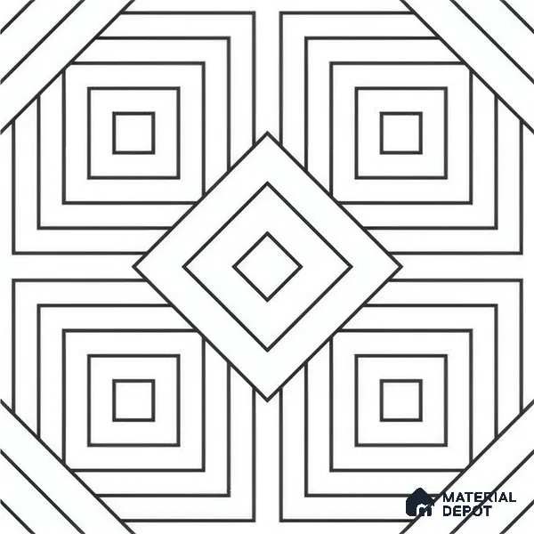 Moroccan Floor & Wall Tile TL 07632 Monochrome Optic Frame 1 ft x 1 ft Matte Finish Vitrified Tile - 9 mm | Suitable For Bathroom, Kitchen, Entryway | Please Expect a Slight Variation of Pattern