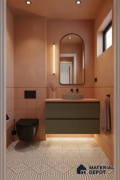 Moroccan Floor & Wall Tile TL 07632 Optic Frame 1 ft x 1 ft Matte Finish Vitrified Tile - 9 mm | Suitable For Bathroom, Kitchen, Living Area | Please Expect a Slight Variation of Pattern