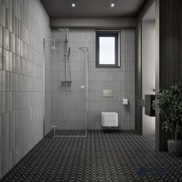 Moroccan Floor & Wall Tile TL 07633 Monochrome Hexa Grid 1 ft x 1 ft Matte Finish Vitrified Tile - 9 mm | Suitable For Bathroom, Kitchen, Entryway | Please Expect a Slight Variation of Pattern