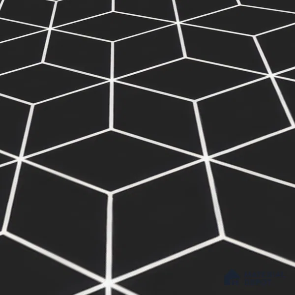Moroccan Floor & Wall Tile TL 07633 Monochrome Hexa Grid 1 ft x 1 ft Matte Finish Vitrified Tile - 9 mm | Suitable For Bathroom, Kitchen, Entryway | Please Expect a Slight Variation of Pattern