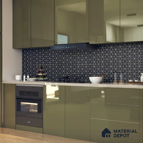 Moroccan Floor & Wall Tile TL 07633 Monochrome Hexa Grid 1 ft x 1 ft Matte Finish Vitrified Tile - 9 mm | Suitable For Bathroom, Kitchen, Entryway | Please Expect a Slight Variation of Pattern