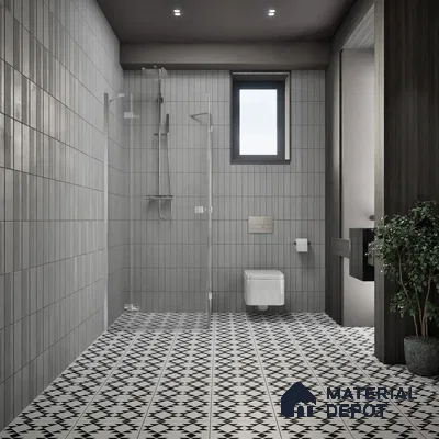 Moroccan Floor & Wall Tile TL 07634 Monochrome Tribal Diamond 1 ft x 1 ft Matte Finish Vitrified Tile - 9 mm | Suitable For Bathroom, Kitchen, Entryway | Please Expect a Slight Variation of Pattern