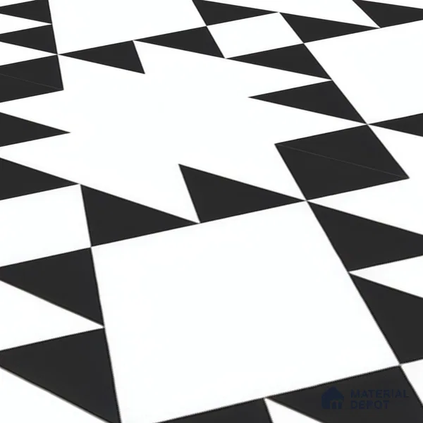 Moroccan Floor & Wall Tile TL 07634 Monochrome Tribal Diamond 1 ft x 1 ft Matte Finish Vitrified Tile - 9 mm | Suitable For Bathroom, Kitchen, Entryway | Please Expect a Slight Variation of Pattern