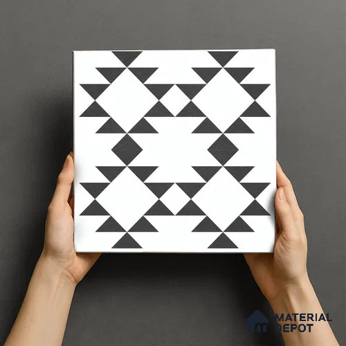 Moroccan Floor & Wall Tile TL 07634 Tribal Diamond 1 ft x 1 ft Matte Finish Vitrified Tile - 9 mm | Suitable For Bathroom, Kitchen, Living Area | Image 2