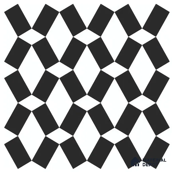 Moroccan Floor & Wall Tile TL 07636 Monochrome Optic Weave 1 ft x 1 ft Matte Finish Vitrified Tile - 9 mm | Suitable For Bathroom, Kitchen, Entryway | Please Expect a Slight Variation of Pattern