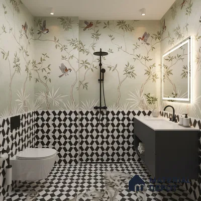 Moroccan Floor & Wall Tile TL 07636 Optic Weave 1 ft x 1 ft Matte Finish Vitrified Tile - 9 mm | Suitable For Bathroom, Kitchen, Living Area | Please Expect a Slight Variation of Pattern (Sample)
