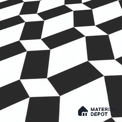 Moroccan Floor & Wall Tile TL 07636 Monochrome Optic Weave 1 ft x 1 ft Matte Finish Vitrified Tile - 9 mm | Suitable For Bathroom, Kitchen, Entryway | Please Expect a Slight Variation of Pattern