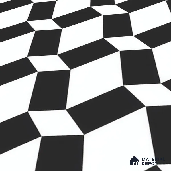 Moroccan Floor & Wall Tile TL 07636 Monochrome Optic Weave 1 ft x 1 ft Matte Finish Vitrified Tile - 9 mm | Suitable For Bathroom, Kitchen, Entryway | Please Expect a Slight Variation of Pattern