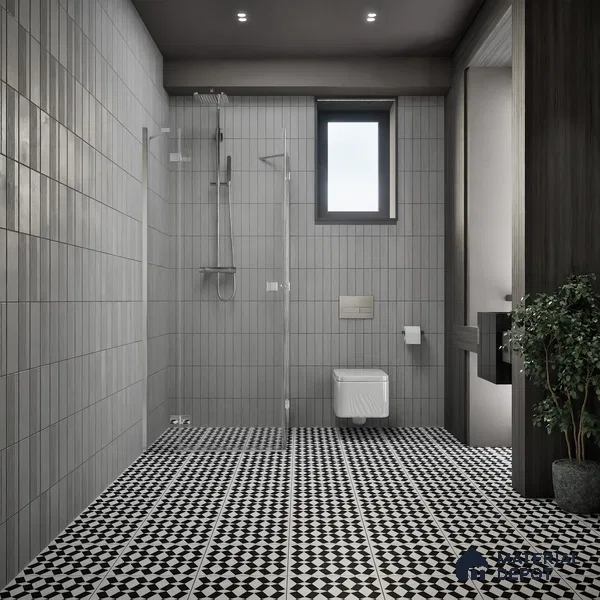 Moroccan Floor & Wall Tile TL 07636 Monochrome Optic Weave 1 ft x 1 ft Matte Finish Vitrified Tile - 9 mm | Suitable For Bathroom, Kitchen, Entryway | Please Expect a Slight Variation of Pattern