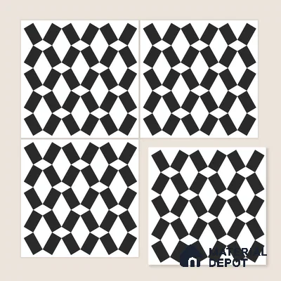 Moroccan Floor & Wall Tile TL 07636 Monochrome Optic Weave 1 ft x 1 ft Matte Finish Vitrified Tile - 9 mm | Suitable For Bathroom, Kitchen, Entryway | Please Expect a Slight Variation of Pattern